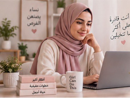 امرأة تعمل من المنزل على حاسوب محمول